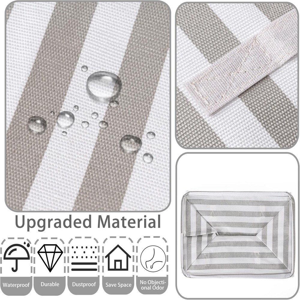 BOOMIBOO 2-Pack Large Laundry Basket Collapsible Waterproof 75L Grey