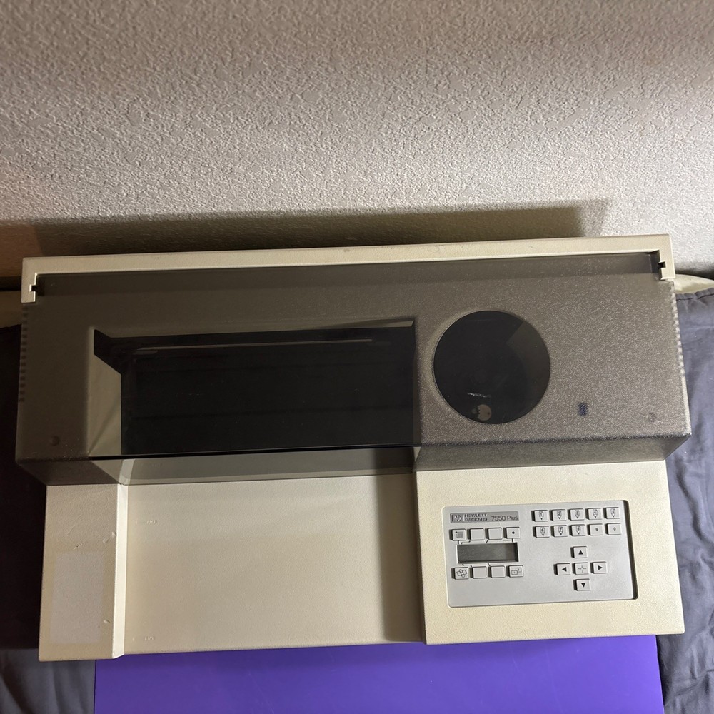 Hewlett-Packard vintage HP 7550 Plus Plotter with carousel and cord.