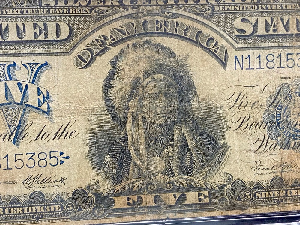 1899 $5 Indian Chief Silver Certificate Large Size Note