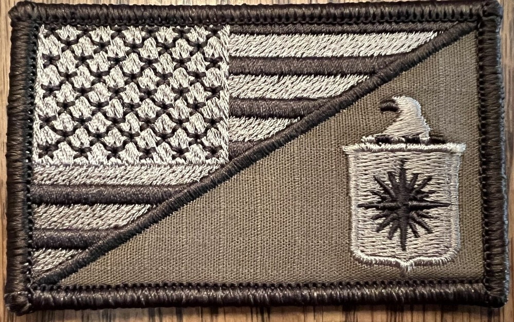 US CIA Flag Patch 3.5 X 2 Inch Hook And Loop - Coyote Brown