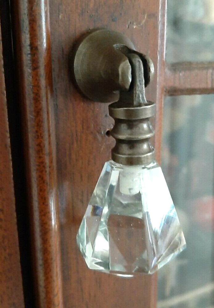 Glass Teardrop Antique-Brass Metal Cupboard Pull Handle Kitchen Cabinet Knobs