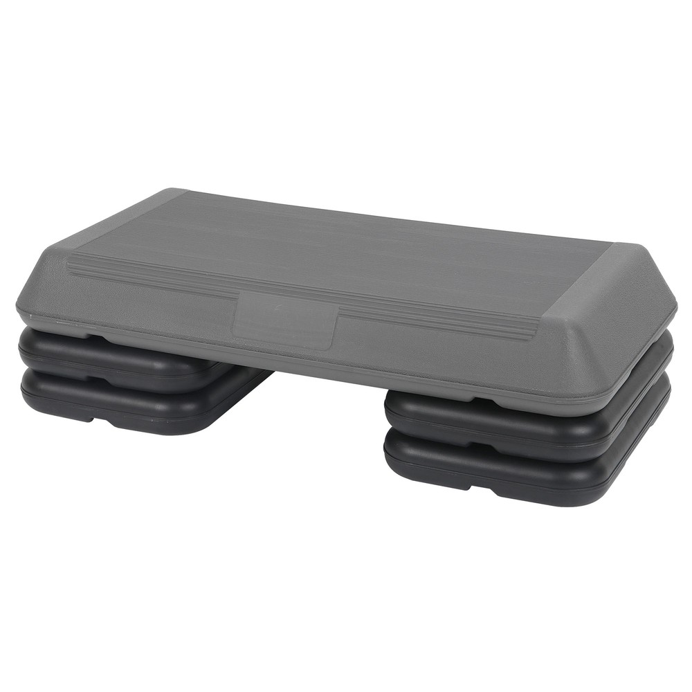 28'' Aerobic Step Platform Exercise Workout Stepper Non-Slip Surface W/4 Risers