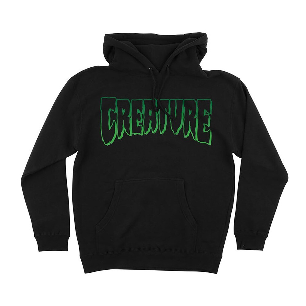 Creature LOGO OUTLINE PULLOVER Skateboard Hoodie BLACK LARGE