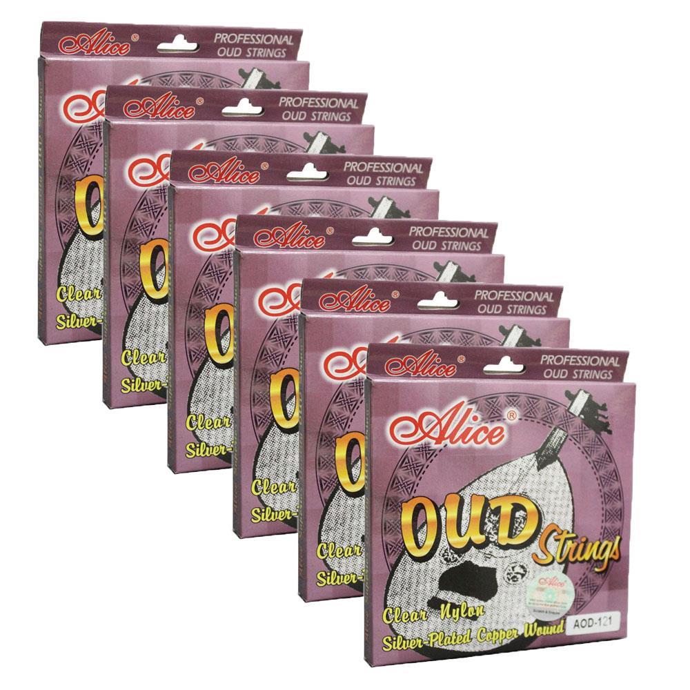 6Sets Alice UD OUD Strings Clear Nylon Silver-Plated Copper Wound 12 Strings