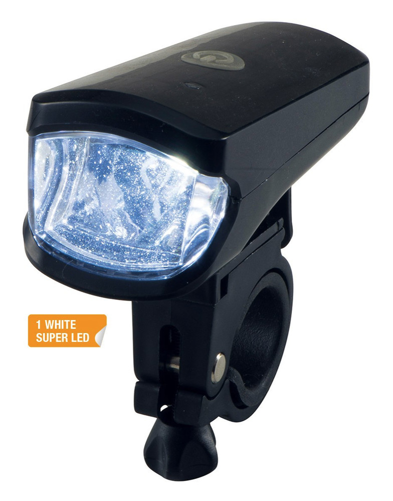 BLACK Super LED Light Headlight with USB Charging Battery for Bicycles