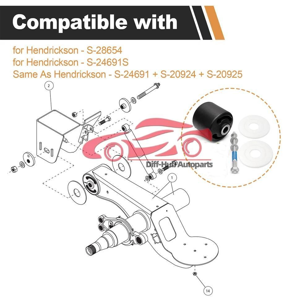 S-24691 S-21166 Hendrickson Quick Align Pivot Bolt Bushing Kit