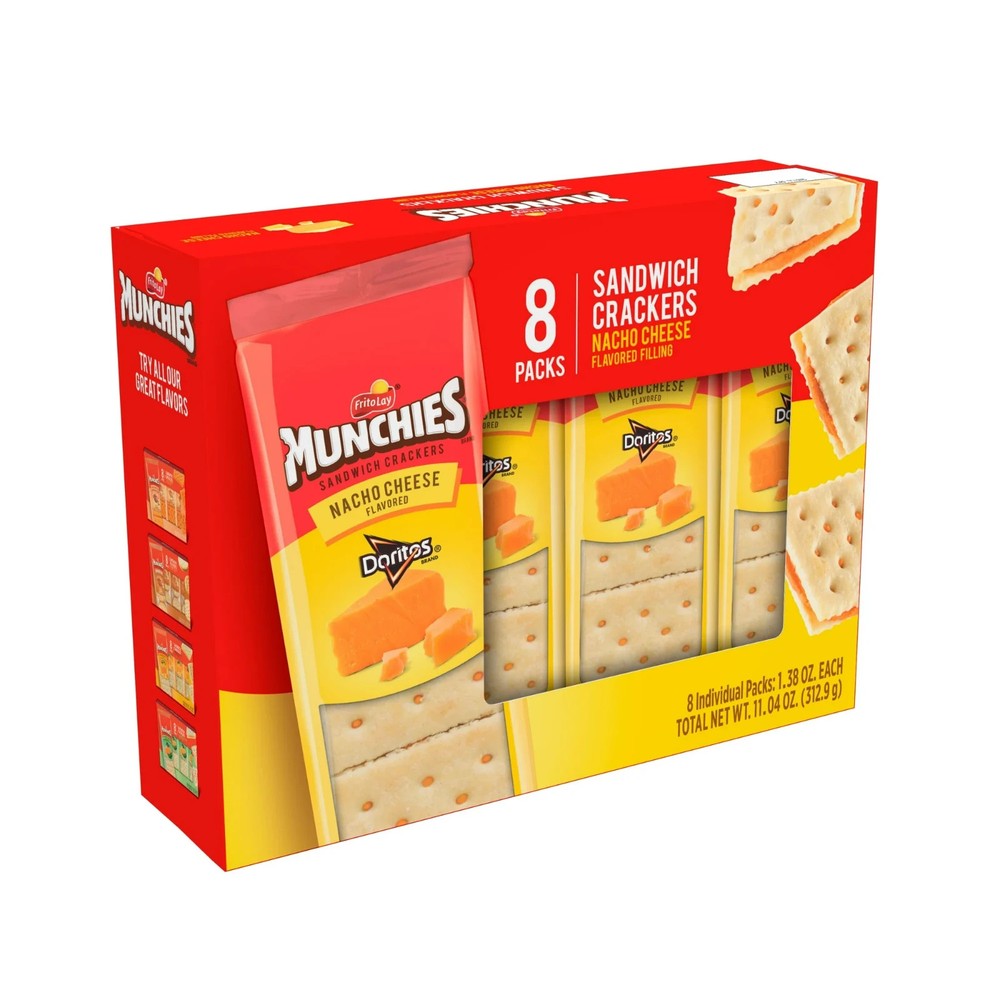 8CT MUNCHIES CRACKERS NACHO CHEESE 11.04OZ