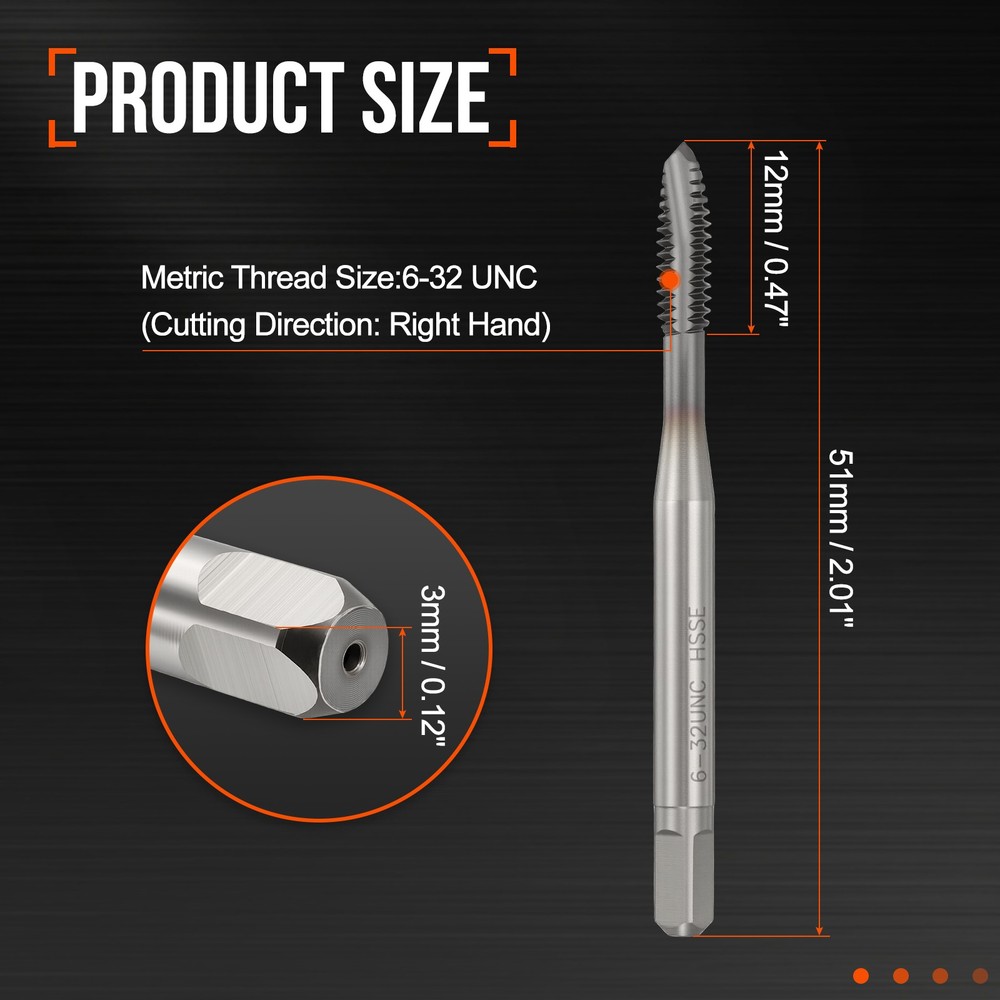 6-32 UNC Spiral Point Plug Threading Tap TICN Screw Tapping