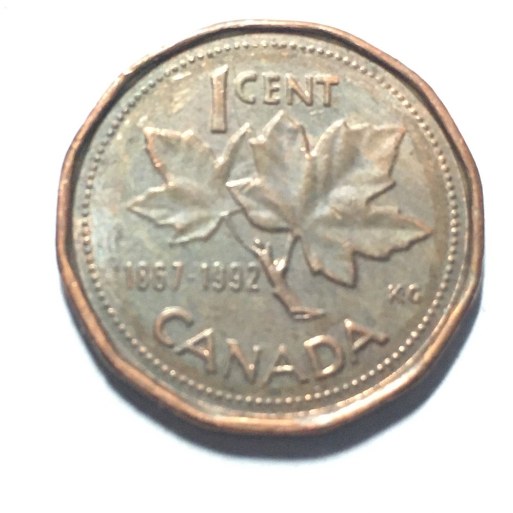 1992 CANADA ONE CENT COIN.