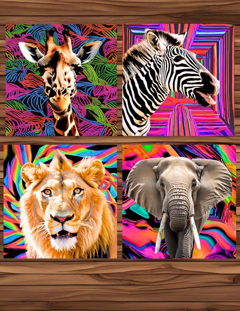 Safarai Animal Coaster Set 4pc - High Resolution
