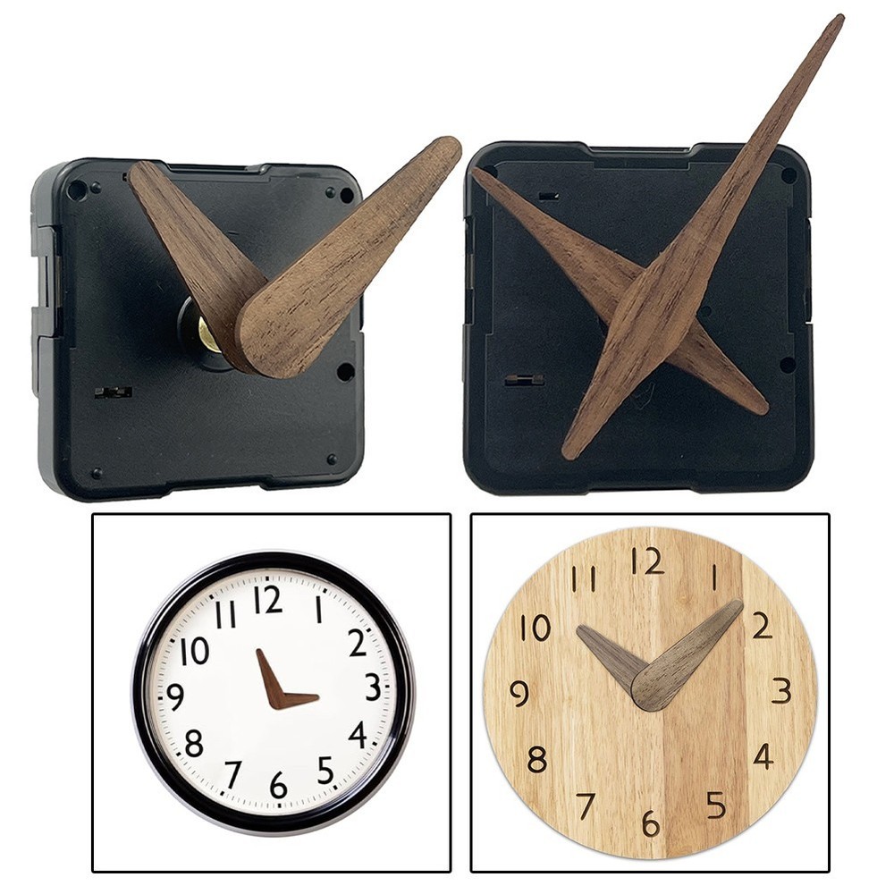 Wooden Round Tip Pointer Clock Movement Set Easy Installation Quiet Operation