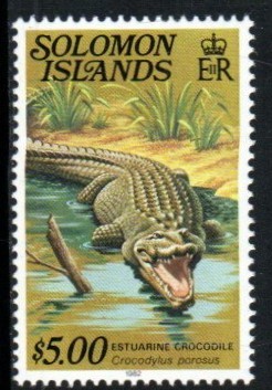 Solomon Islands Stamp 412  - Crocodile