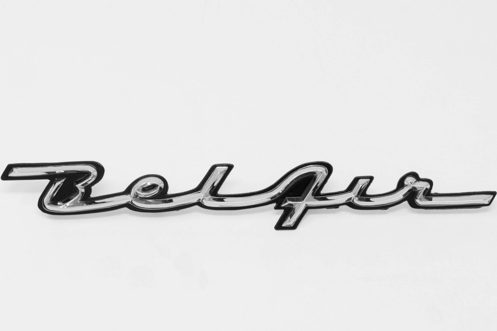 1957 Bel Air Chevrolet Chevy Dash Panel Script Chrome/Black Tri Five