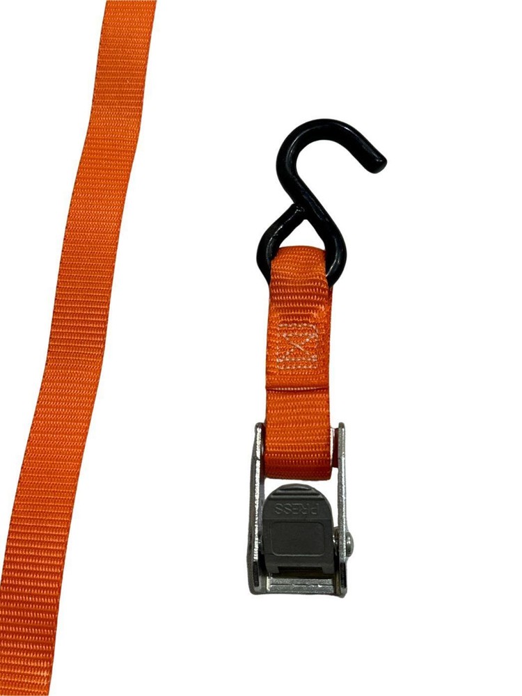 1"X6' Orange Cam Buckle Strap w/ S-Hooks (4 pack)