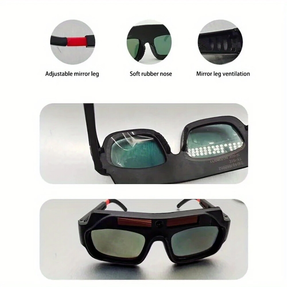 2× Automatic Welding Glasses Solar Powered Auto Darkening Mask Helmet Eye Goggle