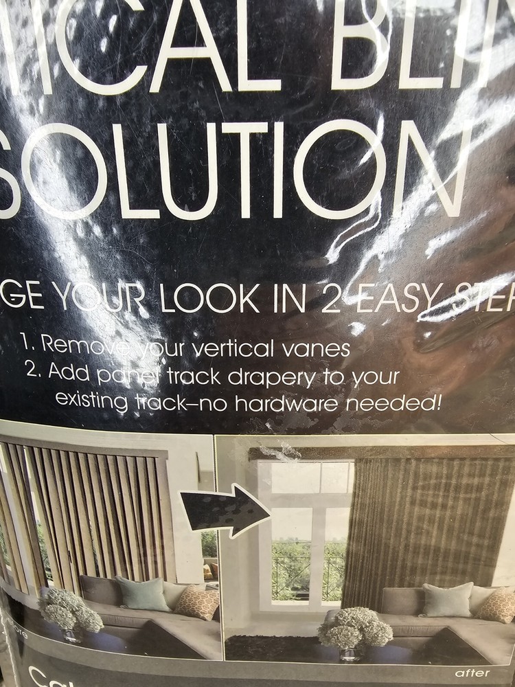 Vertical Blind Solution Calvin Contemporary Woven Panel 140” X 82 1/2” Brown