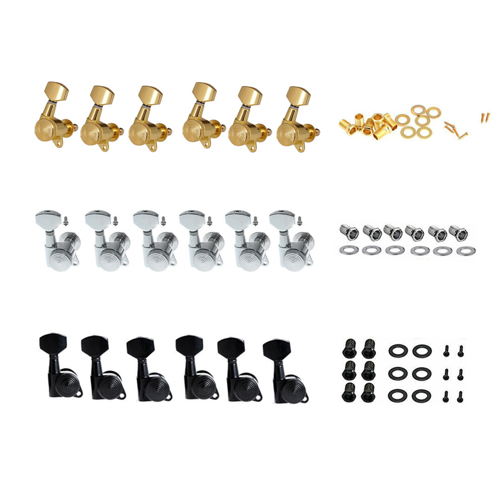 Thread 6R Inline Guitar Tuning Pegs Locking Tuners Keys Machine Head 3 Color