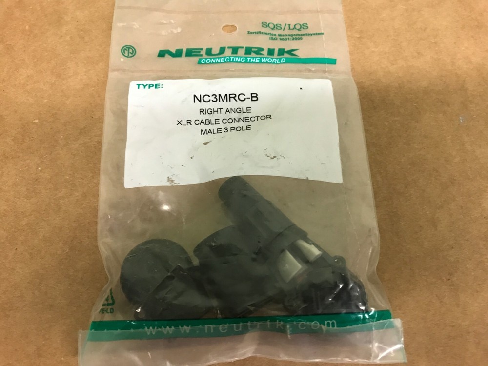 New Neutrik NC3MRC-B right angle connector make 3 pole B