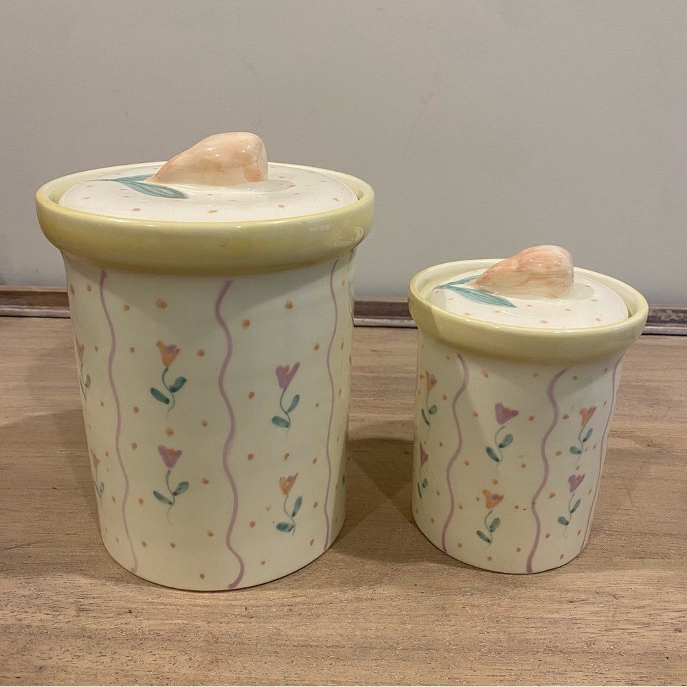 Andrea West Presen Tense Easter Canisters, Spring Kitchen Canisters