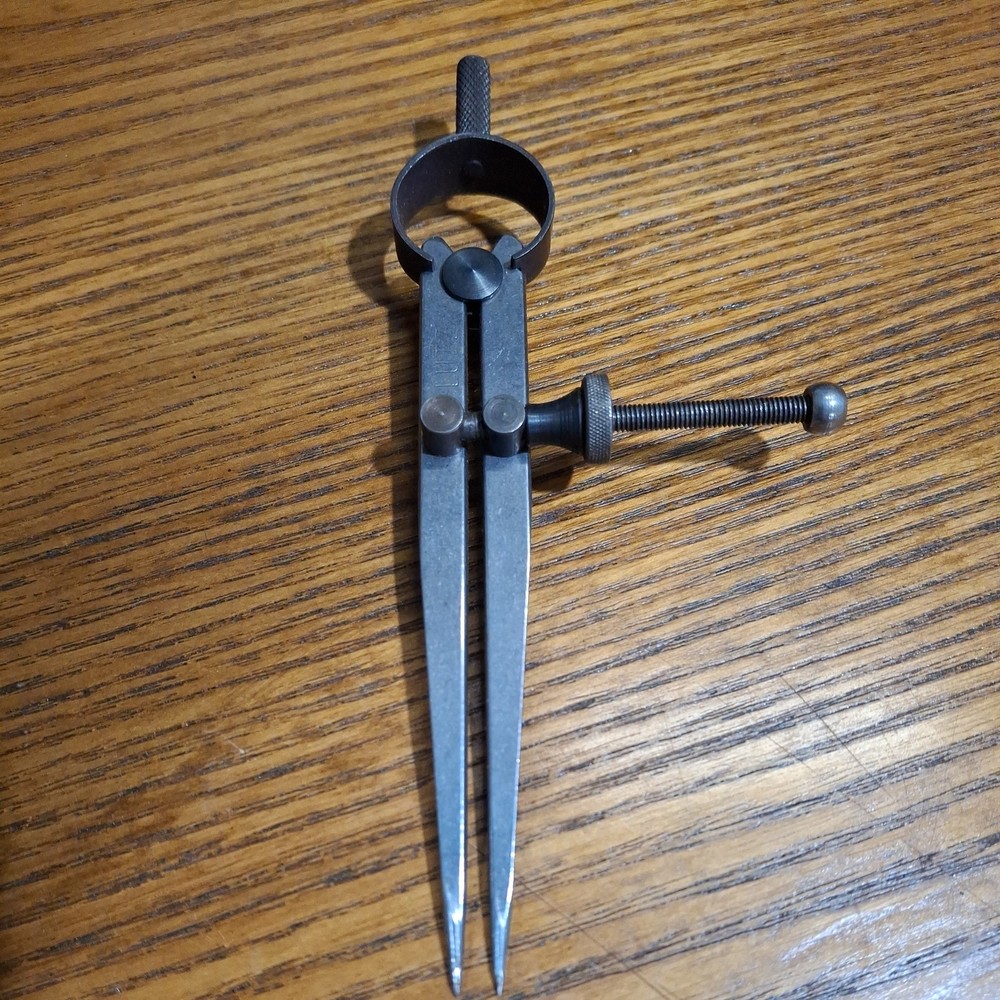 Vintage Very Clean Lutz Machinist Spring Divider Compass Tool Drafting