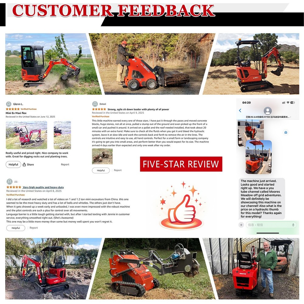 HY480C+Rotary Plow FREE SHIP/Unloading Mini Skid Steer Loader 23HP EPA Engine