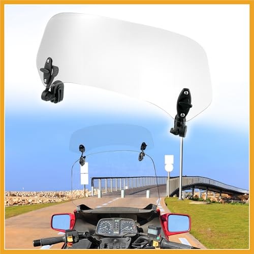 37cm Motorcycle Windshield Motorcycle Wind Deflector Clear Lens Adjustable