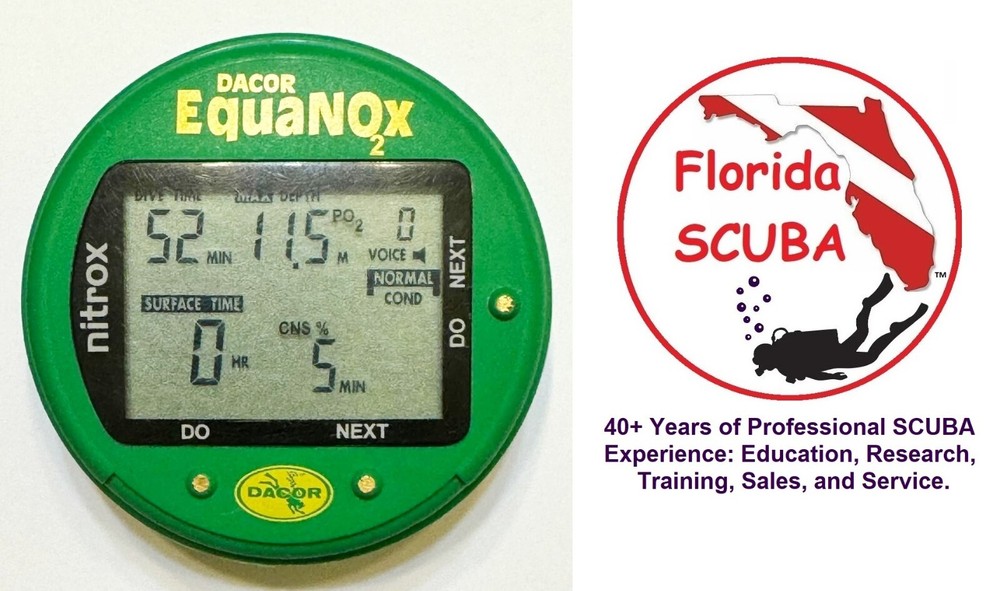 DACOR EquaNOx SCUBA Dive NITROX AIR Computer Puck Module Wrist Mount NEW Battery