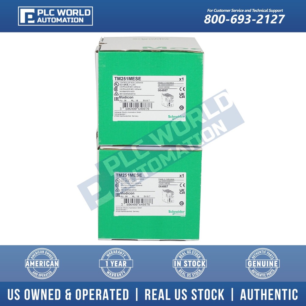 Schneider TM251MESE Modicon M251 Logic Controller, 2 Ethernet, Brand New