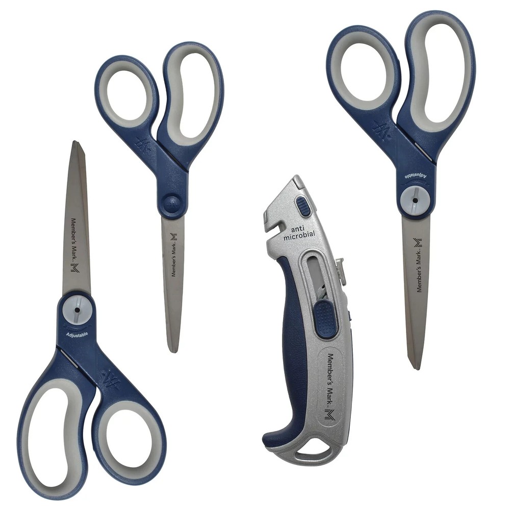 Member's Mark Anti-Microbial Scissors with Box Cutter – Safe & Versatile Tool
