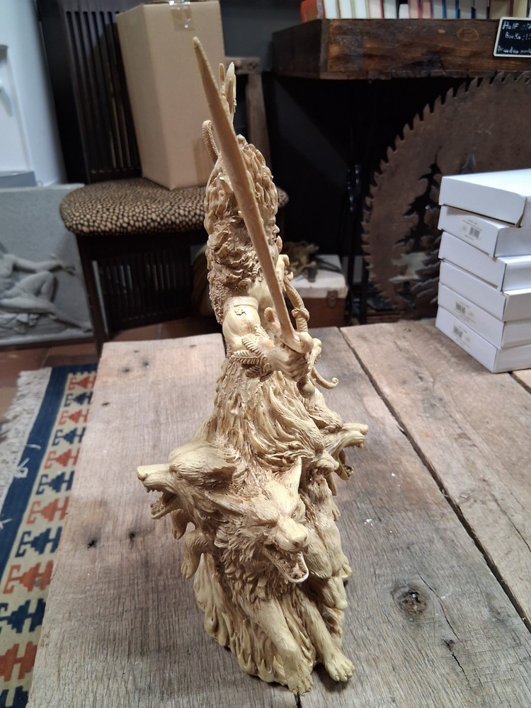 Cernunnos Horned God With Wolves Statue