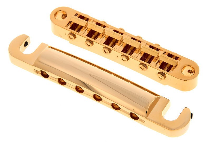 LPM02-G TonePros Metric Thread Locking Bridge/Tailpiece Set Gold Finish