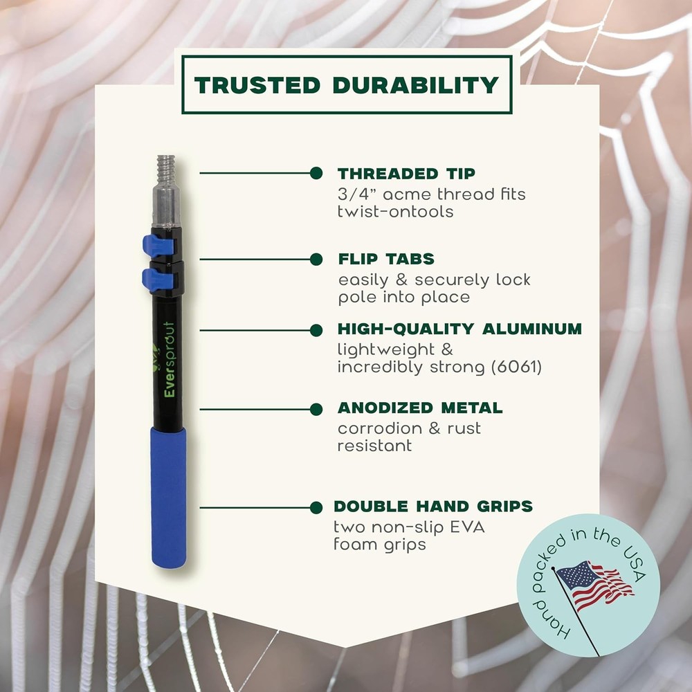 Durable Telescoping Duster with 20ft – Perfect for Cleaning High Spaces
