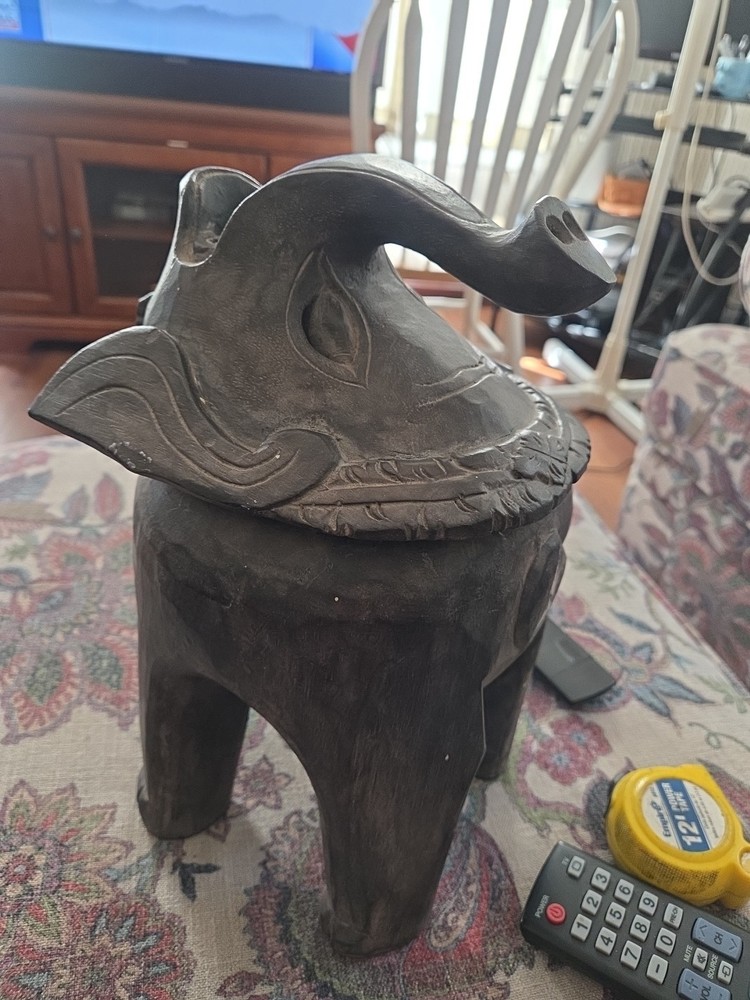 Handcrafted Wooden Incense Burner Elephant