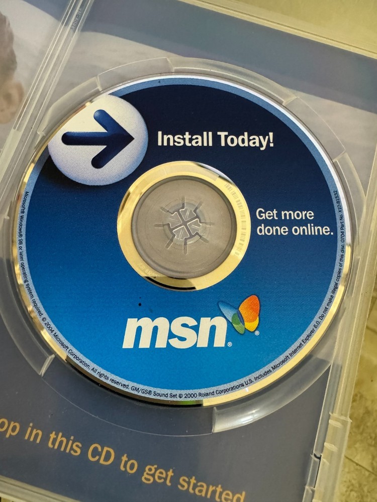 Vintage MSN Internet access CD ROM 2004 w/Original Jacket & Free Ship!