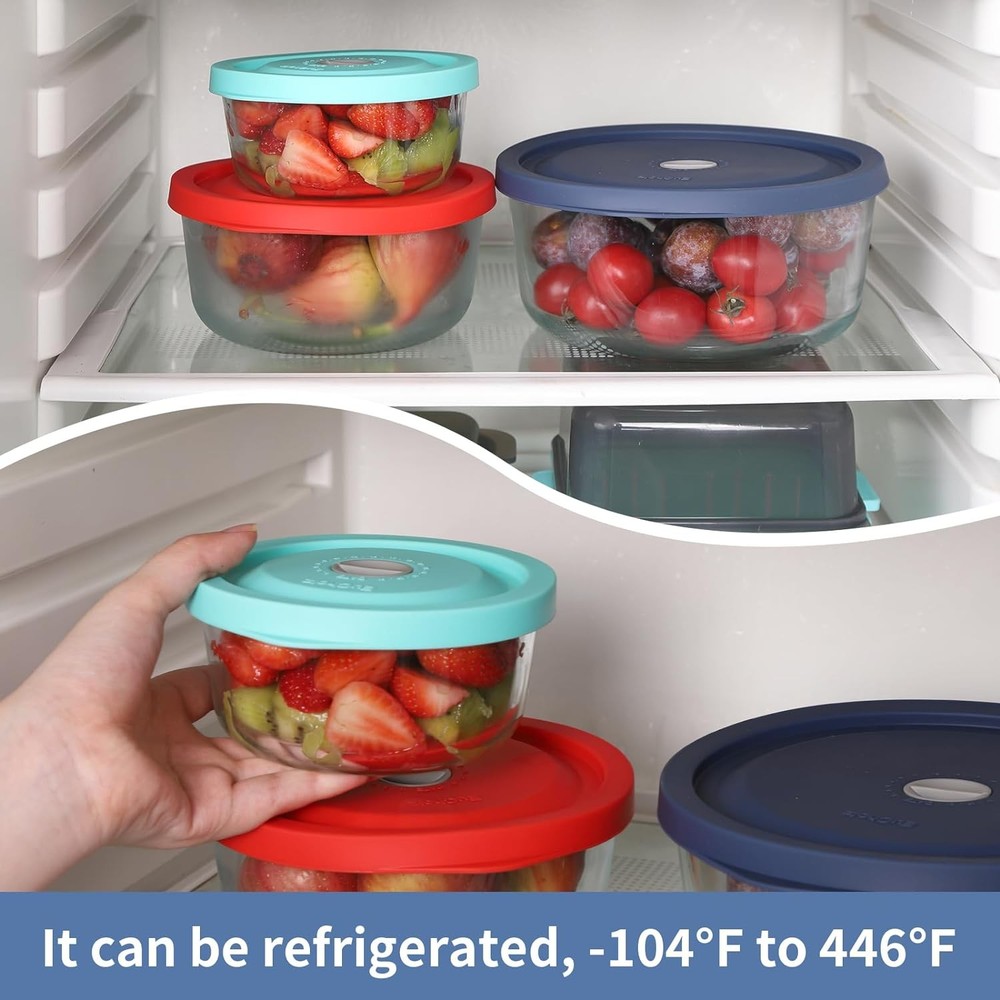 Replacement Lids for Pyrex 7201-PC 4 Cup, Silicone 4 Dark Blue 2pack