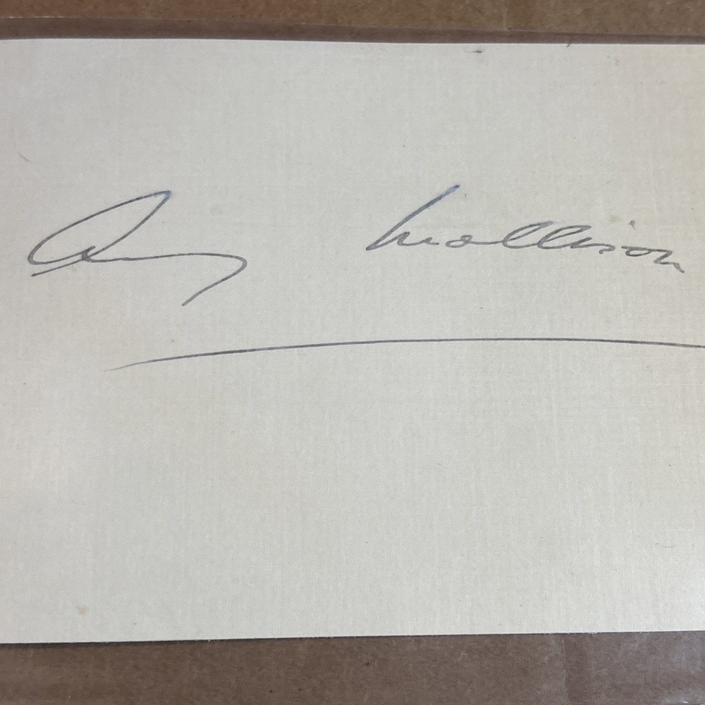 Amy Mollison Signed Index Card With COA