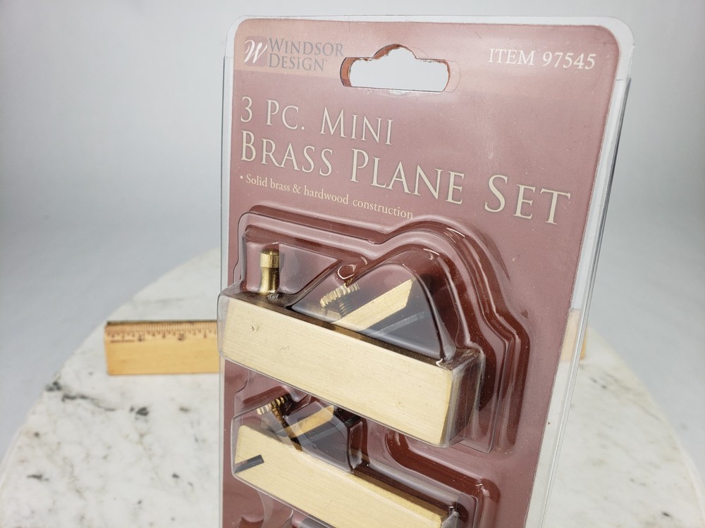 3pc Mini Brass Plane Set Solid Brass & Hardwood Construction #97545 Windsor