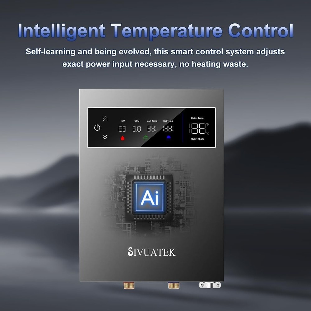 14kW Tankless Water Heater 240V On Demand LED 2 Point Use Compact