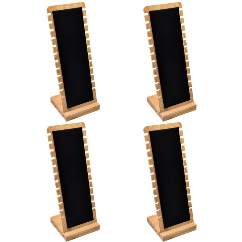 4 Pack Panel Jewelry Necklace Tabletop Display Boards Stand (Black)
