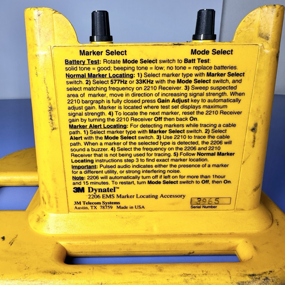 3M Dynatel 2206 EMS Marker Locator Accessory Tested Working