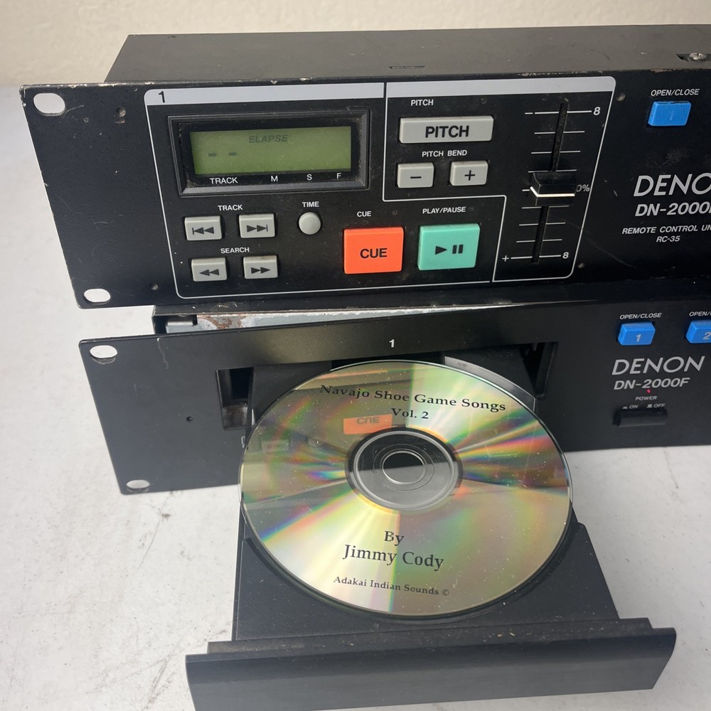 Denon DN-2000F Dual CD Player w/ RC-35 Remote Control Unit Rack Mount DJ Tested
