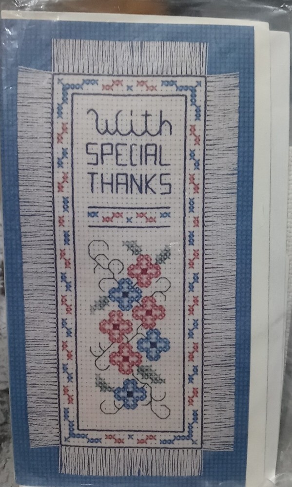 Faye Raye Stitcheries Original Needlework Designs 'With Special Thanks' 7"x3"