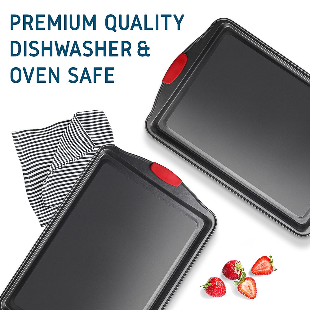 2 Piece Baking Sheet Pan Set Joytable Nonstick Steel Durable Large Cookie Sheets