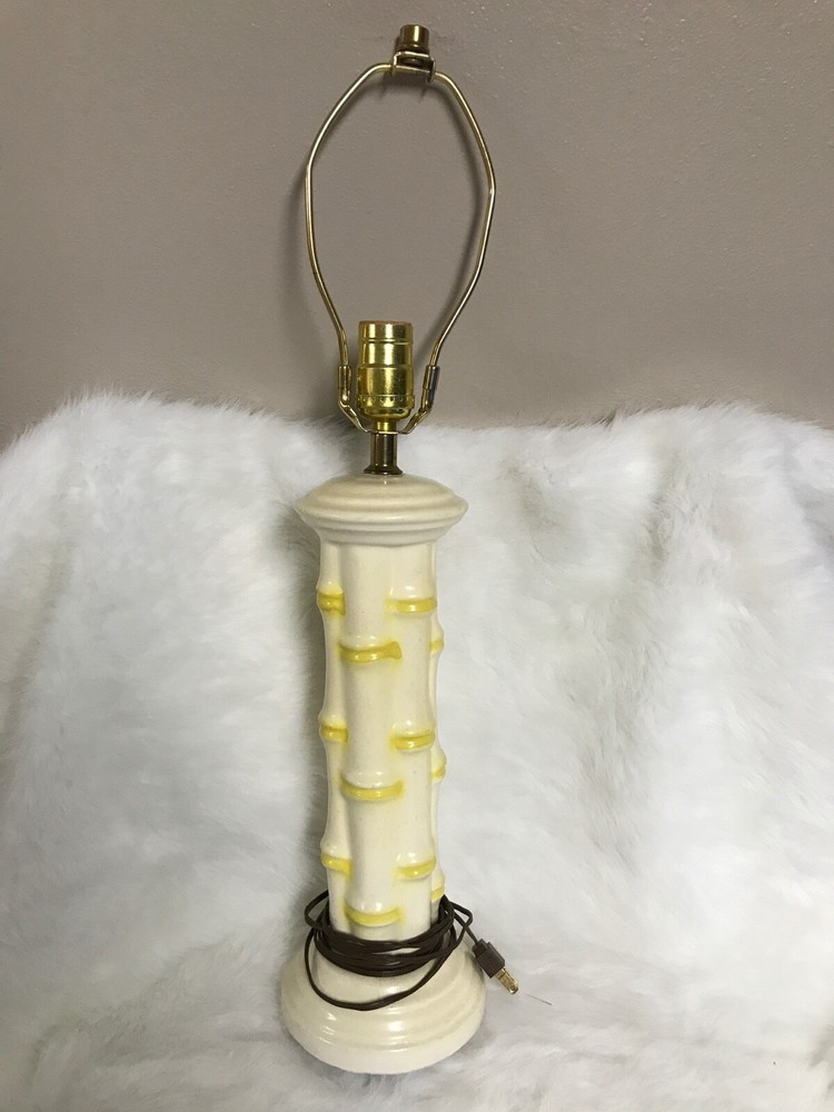 MCM Mid Century Modern Ceramic Bamboo Lamp