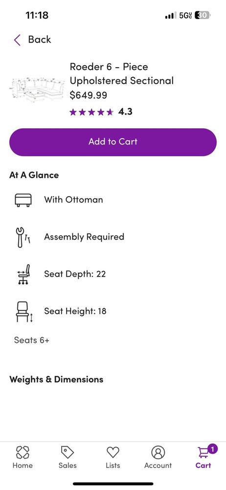 Roeder 6 Piece Sectional
