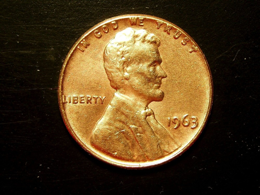 1963 ONE CLEANED LINCOLN MEMORIAL CENT #38