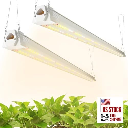 2 Pack 4FT LED Grow Light, 40W (250W Equivalent), 2 Pack-Red White Spectrum