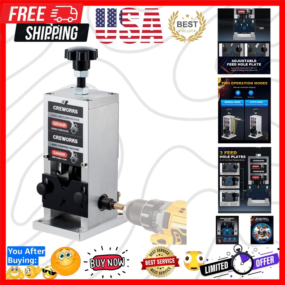 Manual Wire Stripper Machine, 0.06"-1" Wire Stripping Machine, Wire Stripping...