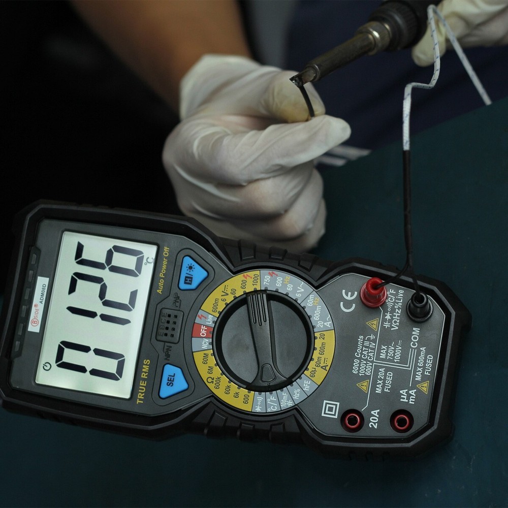 BSIDE ADM08D Multimeter LCD Screen Multi Functional With Test Lead USA