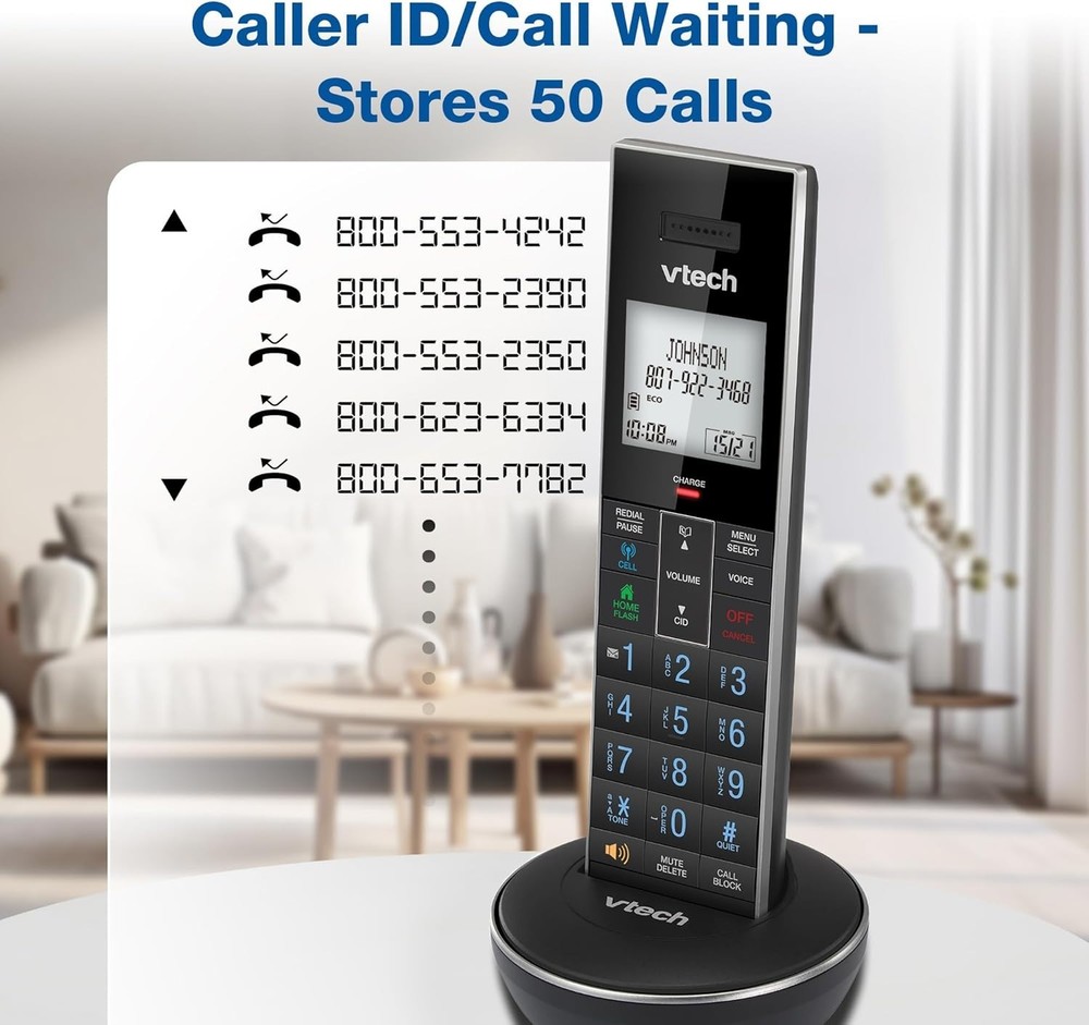 VTech LS6331 Cordless Phone DECT 6.0 Bluetooth Connect-to-Cell Smart Call Block